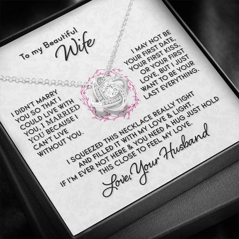 To My Wife Knot Necklace Gift From Husband – Message Card Included