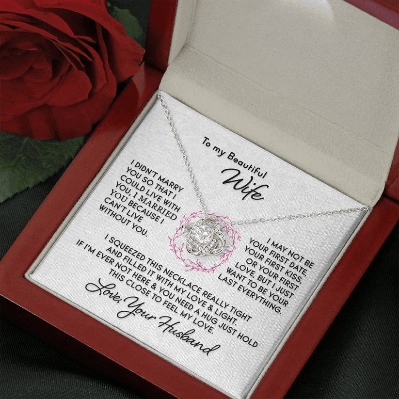 To My Wife Knot Necklace Gift From Husband – Message Card Included