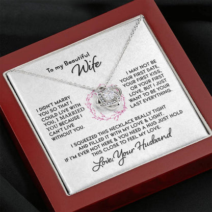 To My Wife Knot Necklace Gift From Husband – Message Card Included
