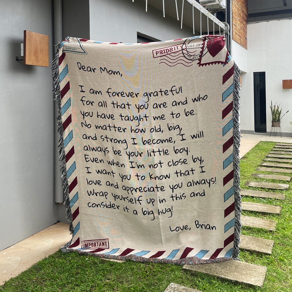 Dear Mom - From Son - Personalized Woven Blanket - SS361