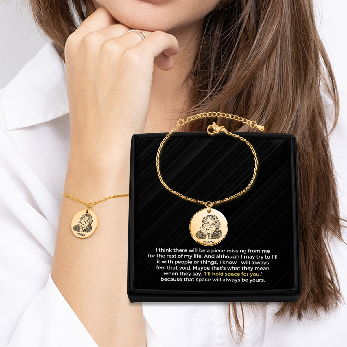 Custom Engraved Portrait - Memorial Bracelet - OPR01