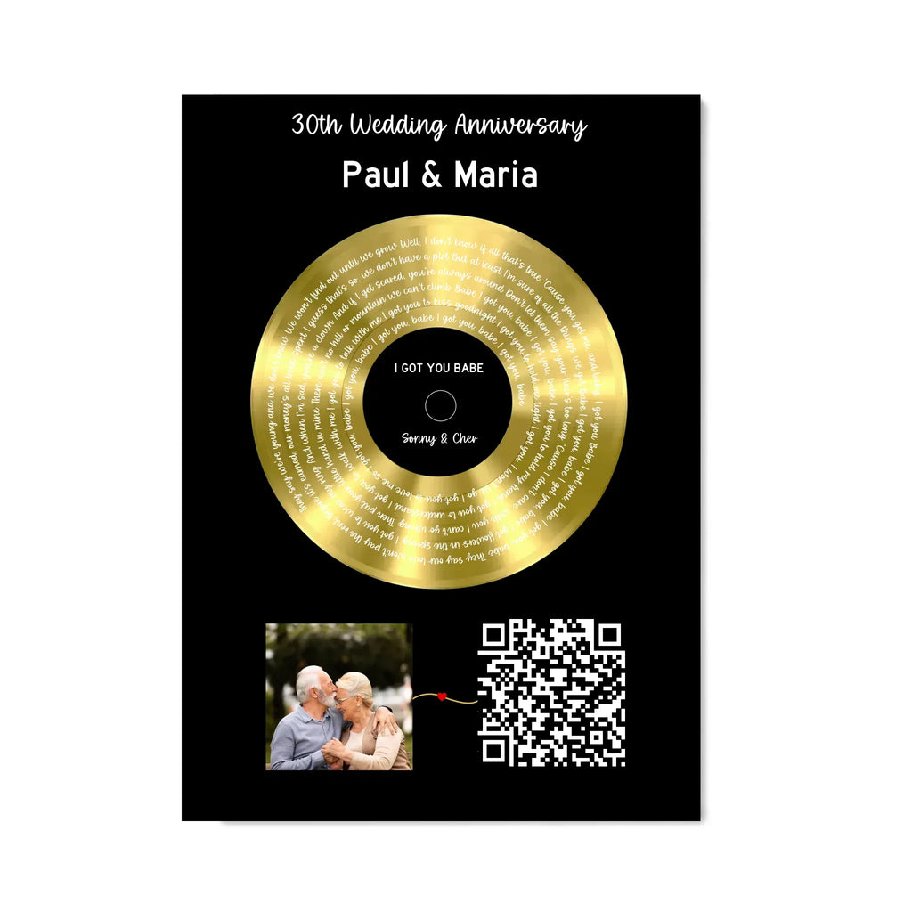 Our Soundtrack - Gold-Finish Frame Custom Vinyl Record Canvas - SO