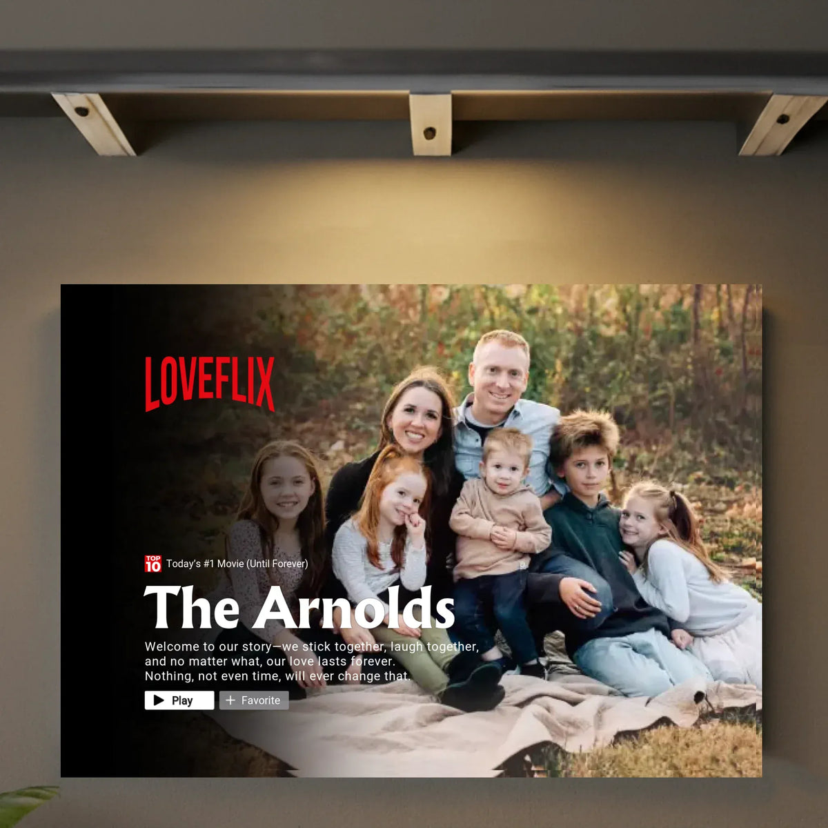 Personalized "Our Family" Movie Cover inspired Canvas Wall Art