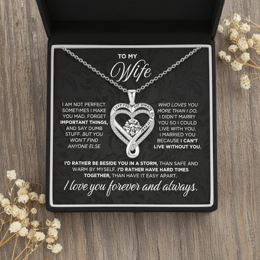 "To My Wife" Forever & Always Heart Necklace