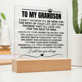 To My Grandson "Remember Whose Grandson You Are" Acrylic Plaque with LED Light - AC12