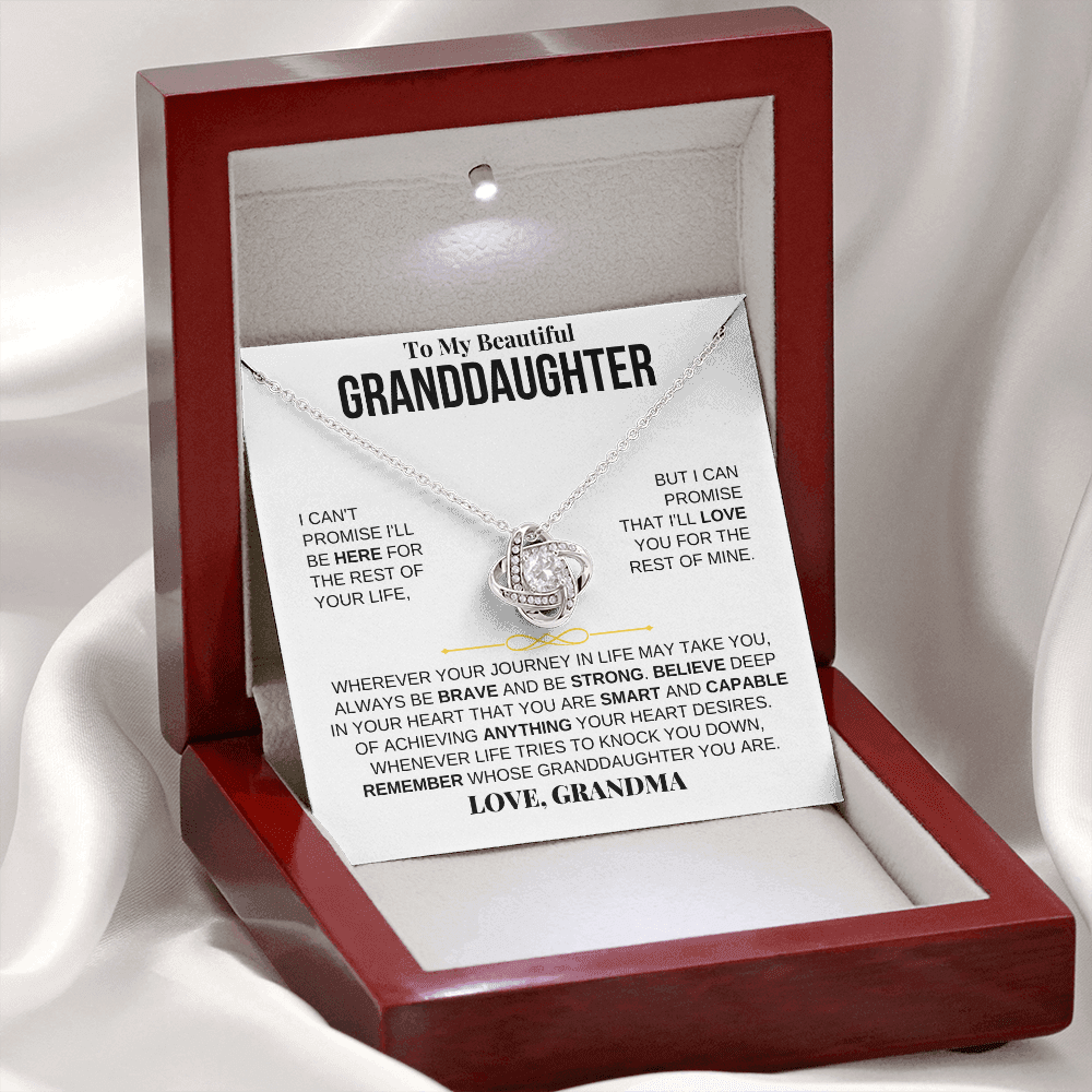Beautiful Granddaughter - Personalized Love Knot Gift Set - SS117LK3P