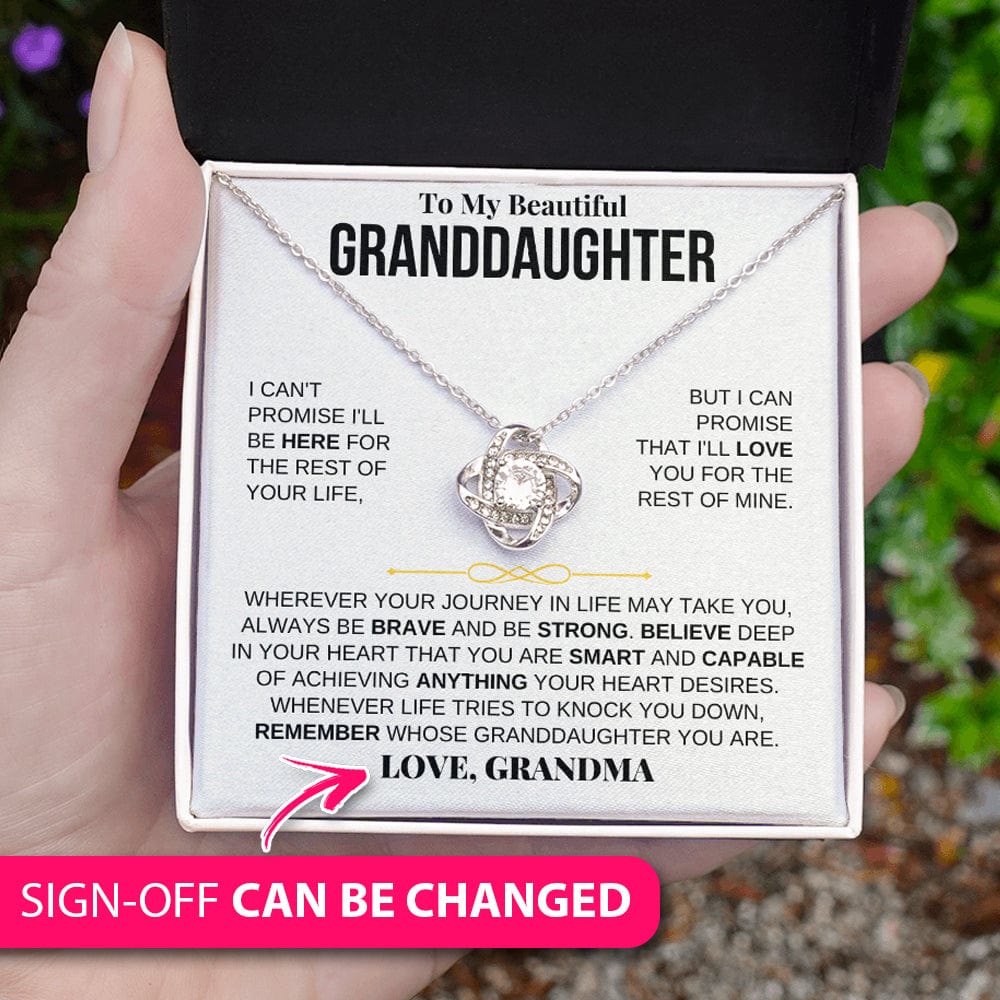 Beautiful Granddaughter - Personalized Love Knot Gift Set - SS117LK3P