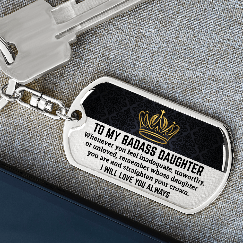 Daughter | Straighten Your Crown | Keepsake Keychain