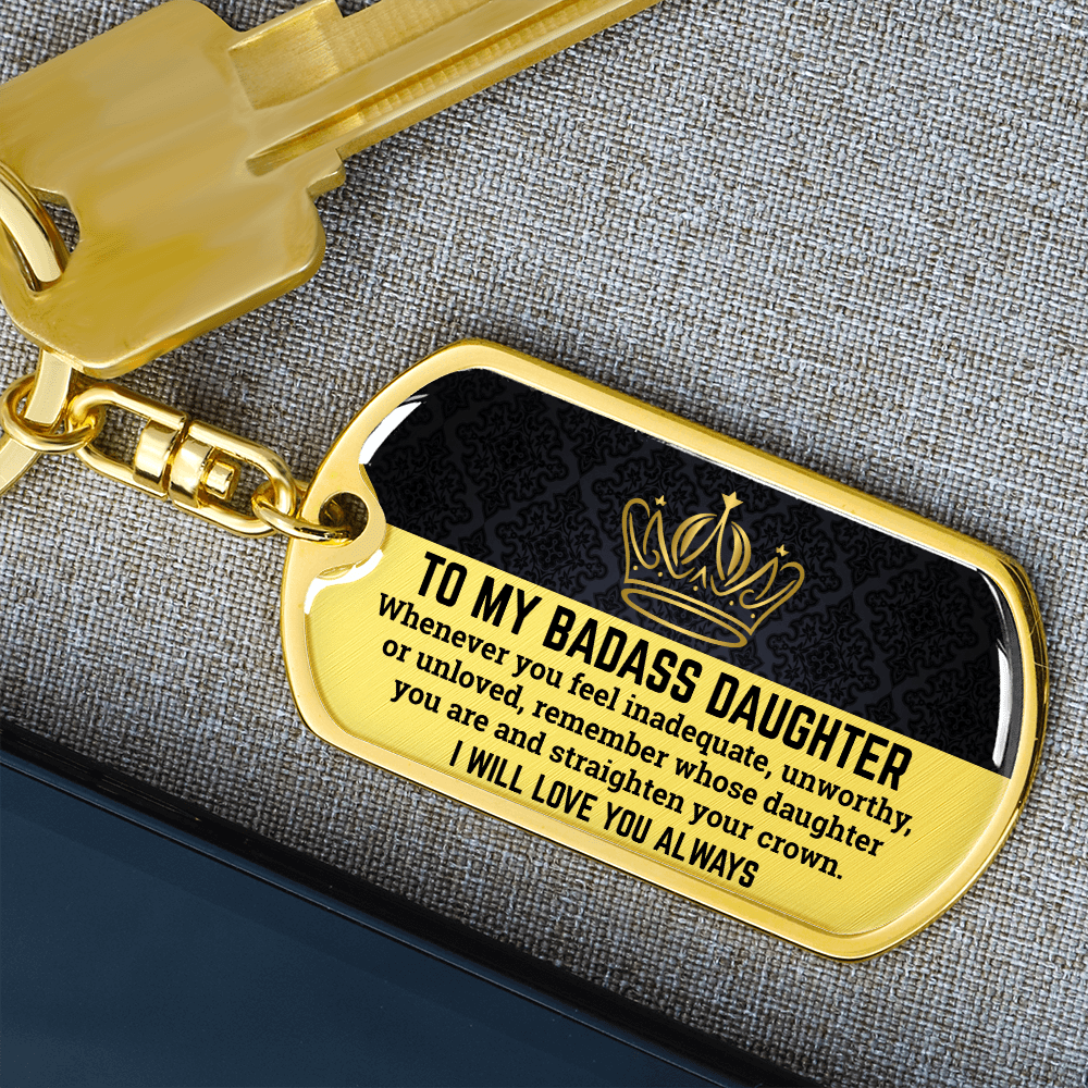 Daughter | Straighten Your Crown | Keepsake Keychain