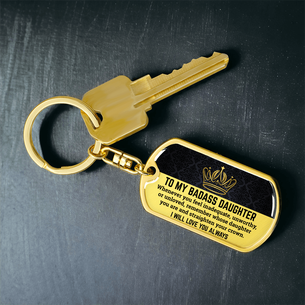 Daughter | Straighten Your Crown | Keepsake Keychain