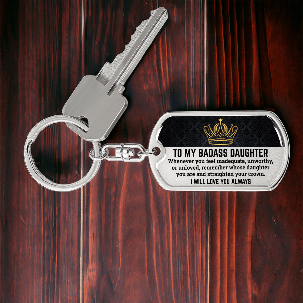 Daughter | Straighten Your Crown | Keepsake Keychain