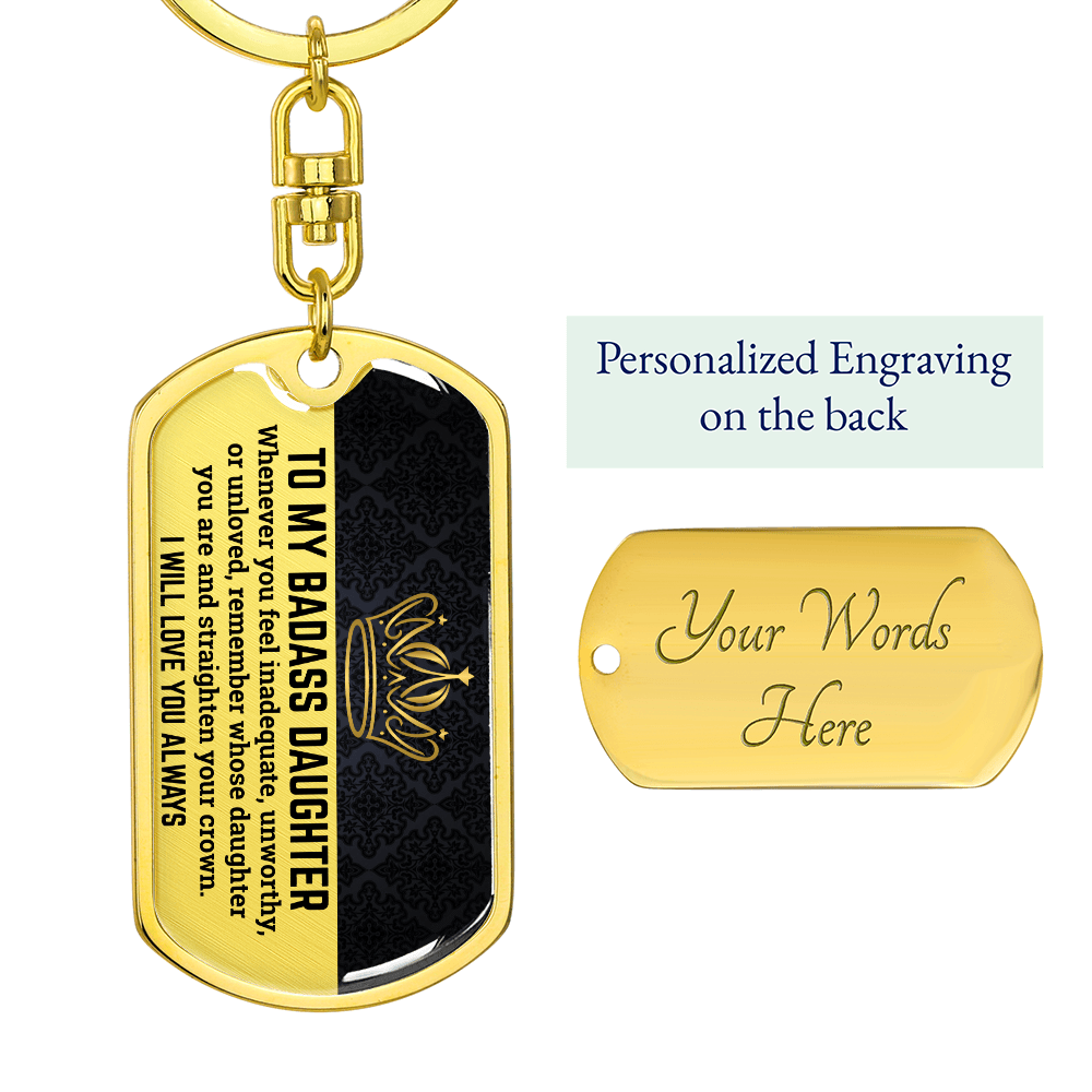 Daughter | Straighten Your Crown | Keepsake Keychain