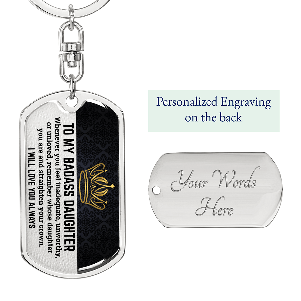 Daughter | Straighten Your Crown | Keepsake Keychain