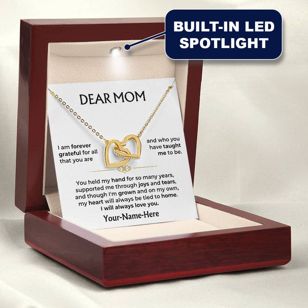 Necklace in the mahogany style luxury box with LED