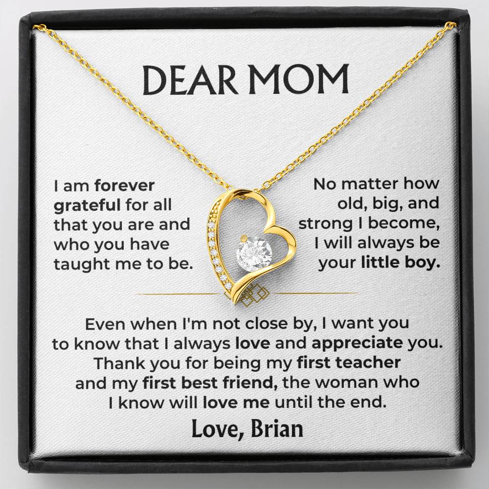 Forever Love heart pendant close up