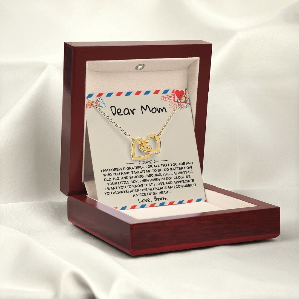 Necklace in the mahogany style luxury box with LED