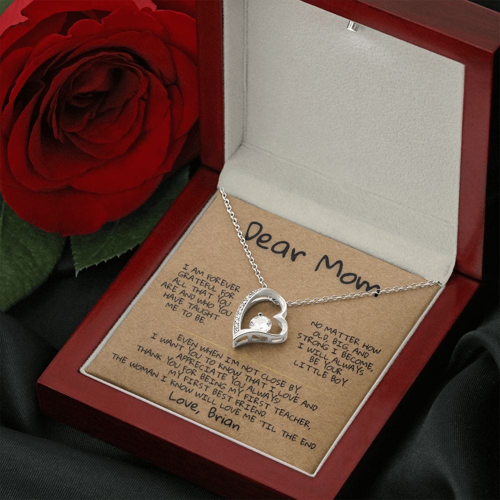 Keepsake message card from a son to his mom