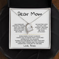 Love Knot necklace from son to mom with keepsake message card