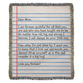 Dear Mom - From Son - 100% Cotton Weave Blanket - Giant Love Letter - WB03