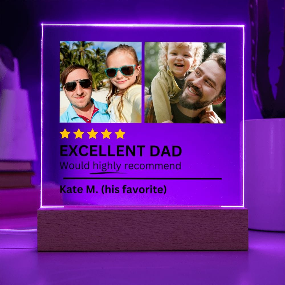 Excellent Dad - Personalized Acrylic LED Lamp- AC01