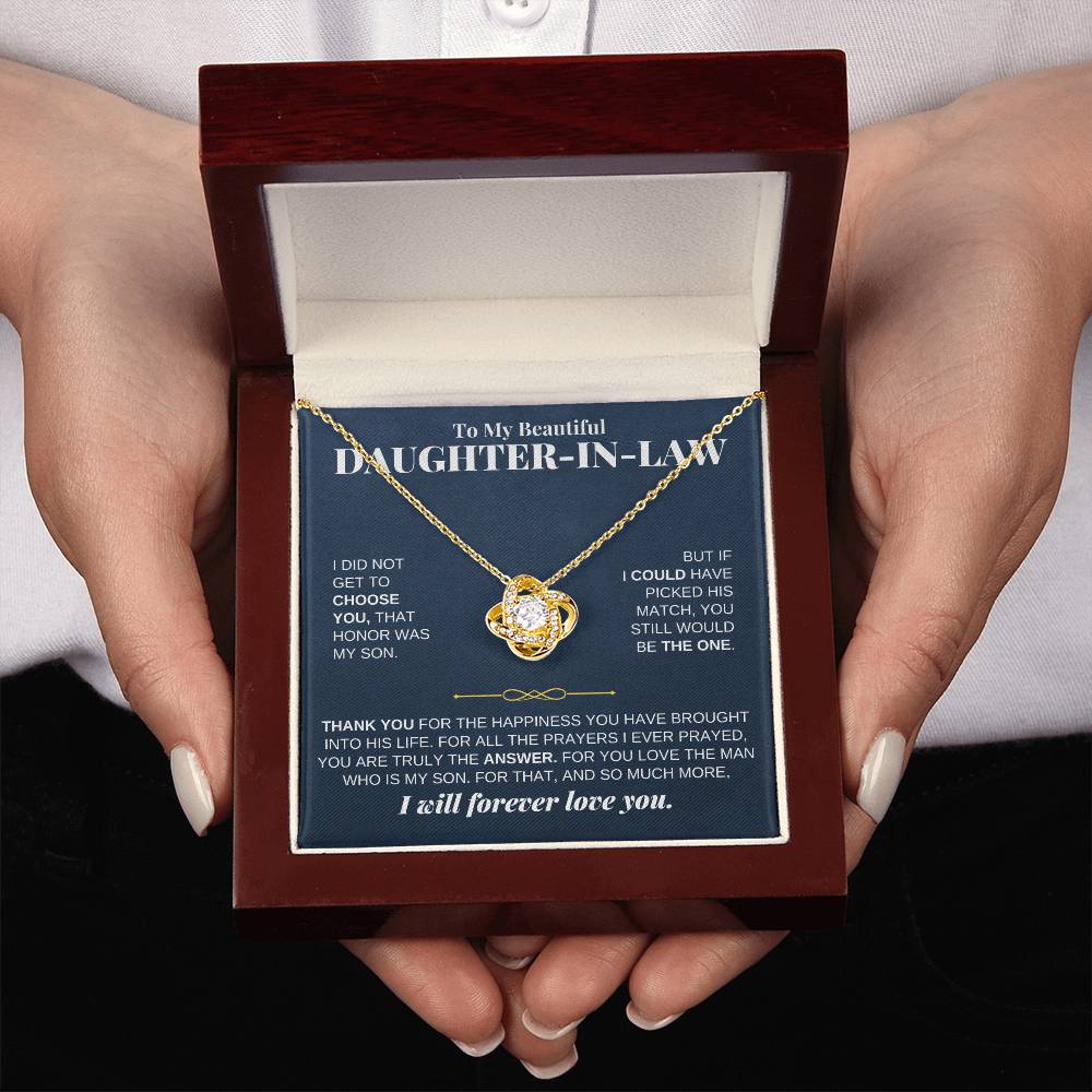 Gift for Daughter-in-law - Love Knot Necklace Gift Set - SS232