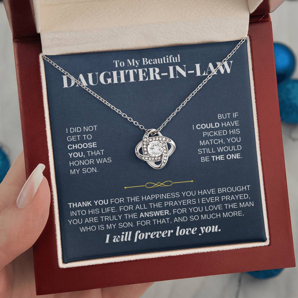 Gift for Daughter-in-law - Love Knot Necklace Gift Set - SS232