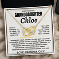 Gift for Granddaughter Custom Name Card - Forever Linked Necklace – Gift Set - SS117
