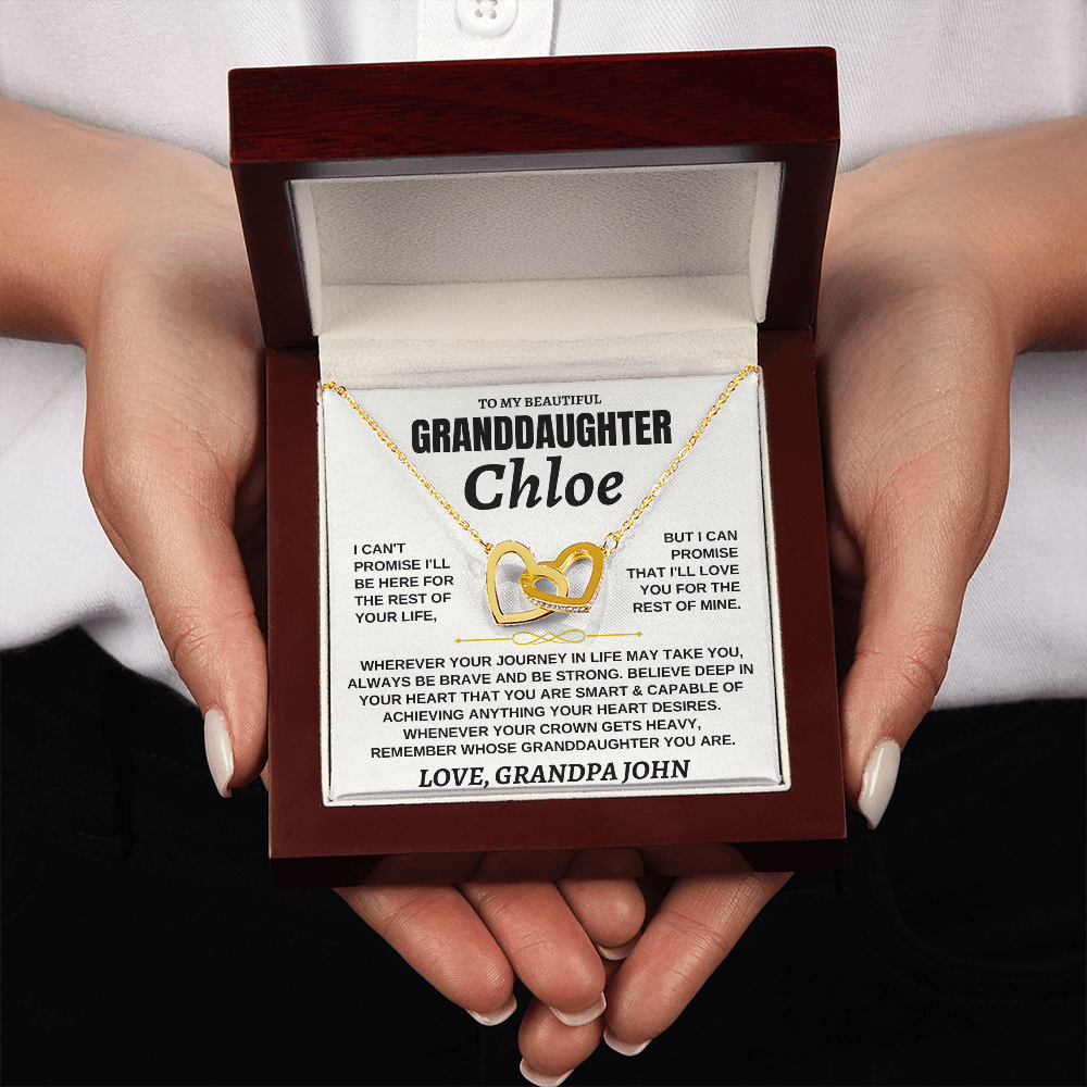 Gift for Granddaughter Custom Name Card - Forever Linked Necklace – Gift Set - SS117