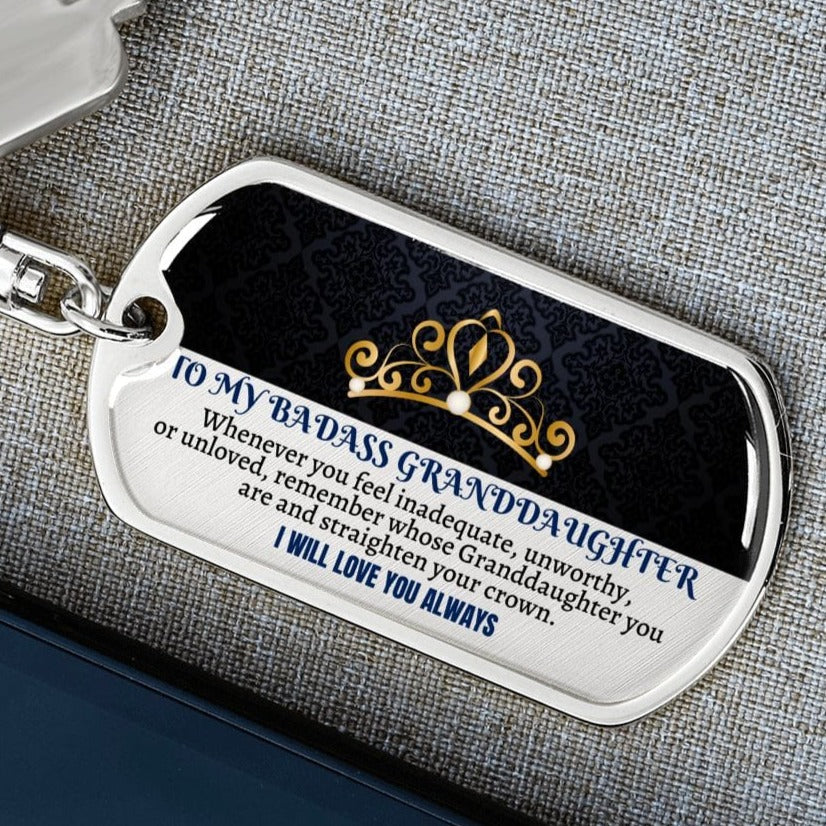 Granddaughter | Straighten Your Crown | Keepsake Keychain