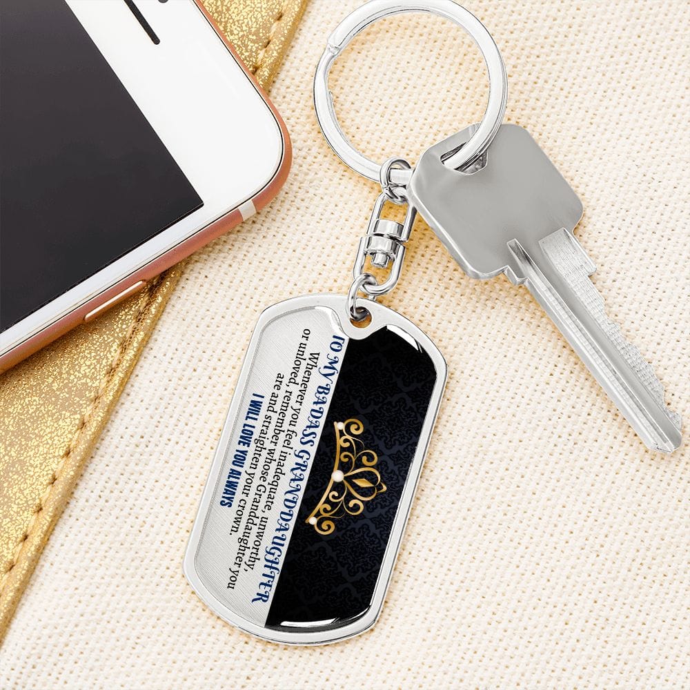 Granddaughter | Straighten Your Crown | Keepsake Keychain