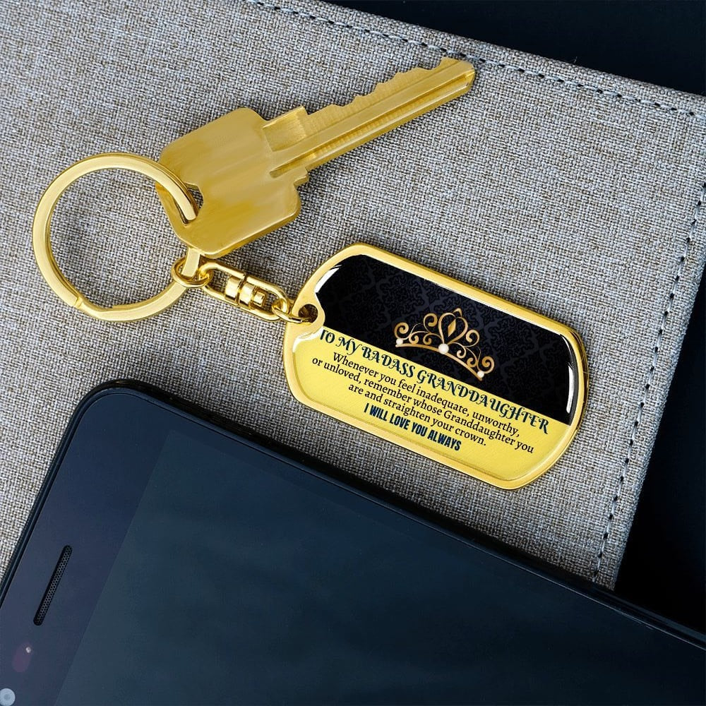 Granddaughter | Straighten Your Crown | Keepsake Keychain