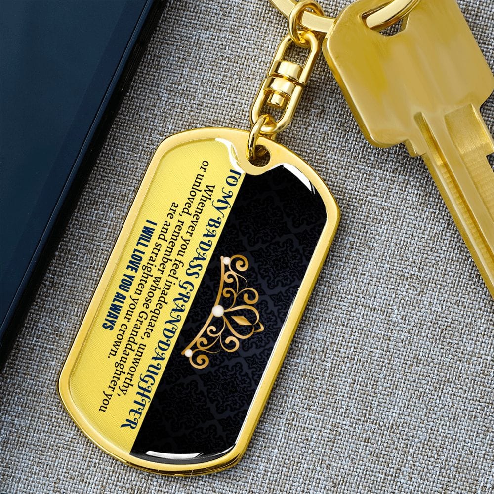 Granddaughter | Straighten Your Crown | Keepsake Keychain