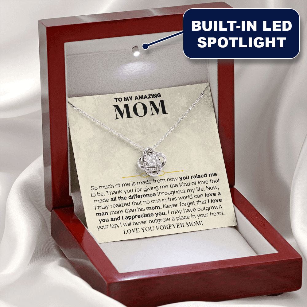 Necklace in the mahogany style luxury box with LED