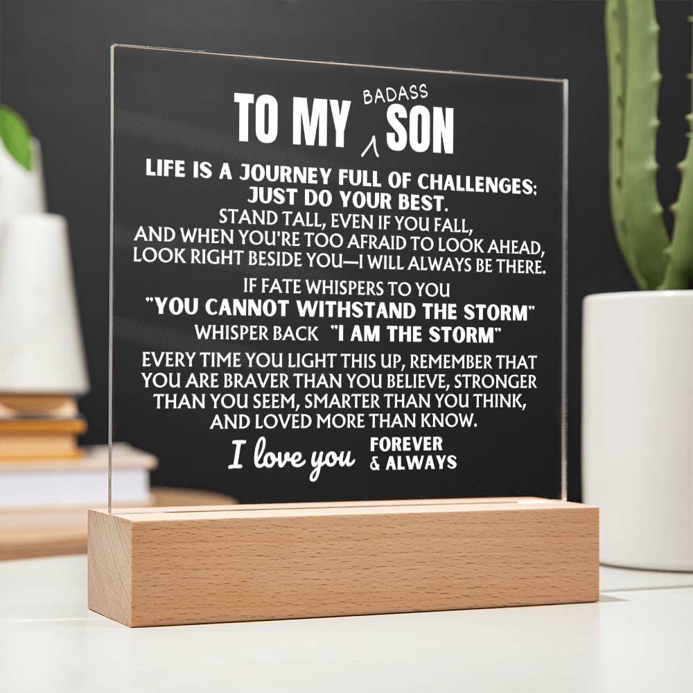 To My Bad*ss Son - "I Am The Storm" - Acrylic Lamp 💙 - AC42