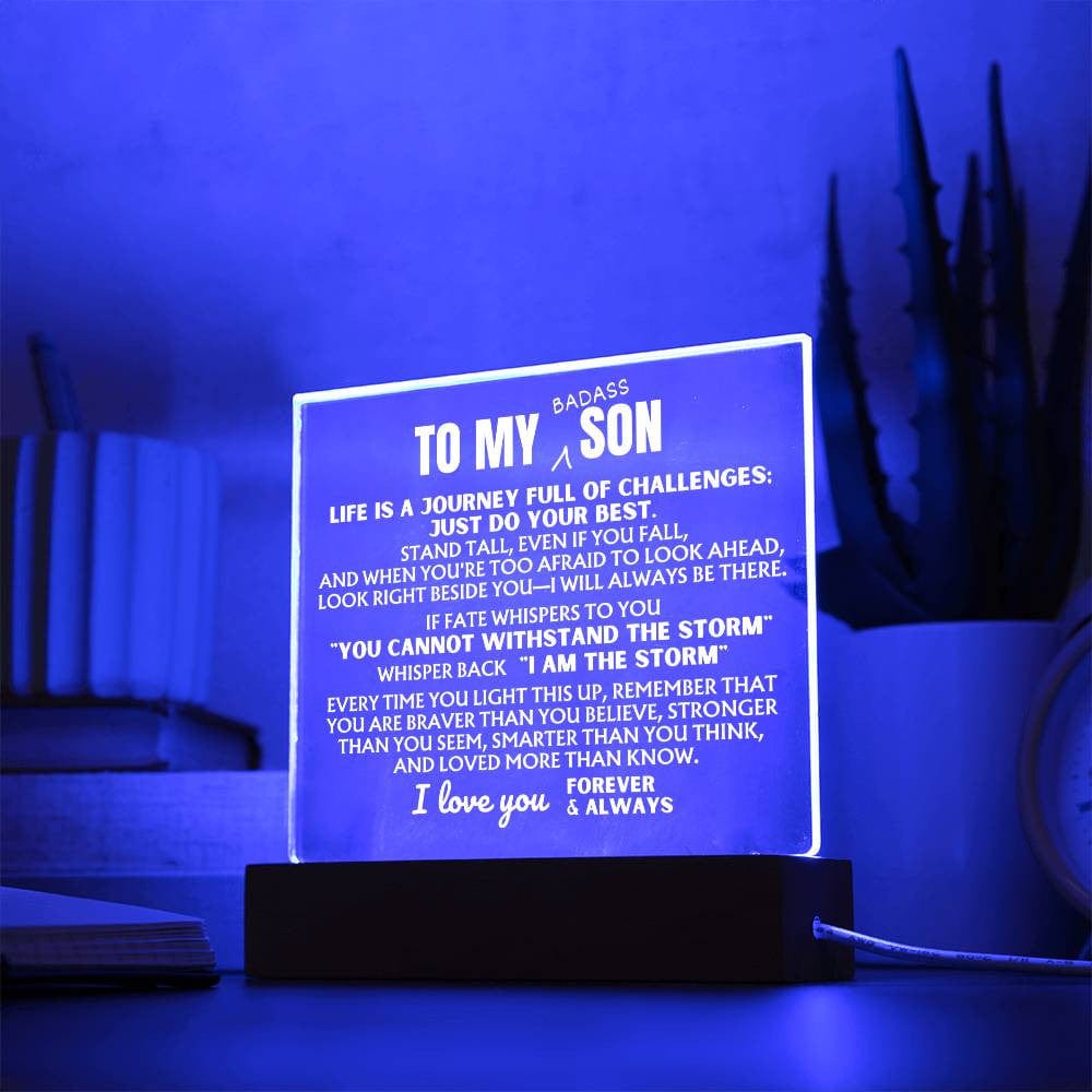 To My Bad*ss Son - "I Am The Storm" - Acrylic Lamp 💙 - AC42