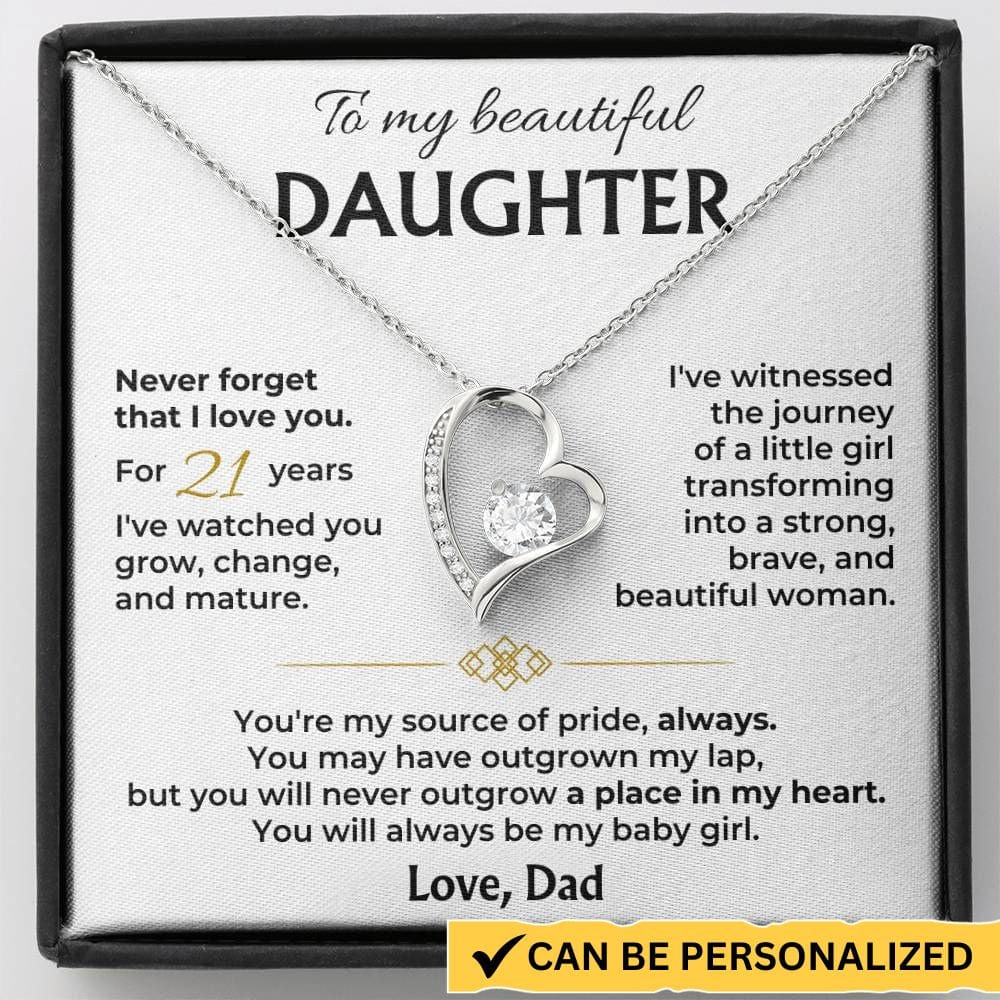 To My Beautiful Daughter - Forever Love Necklace Gift Set - SS571