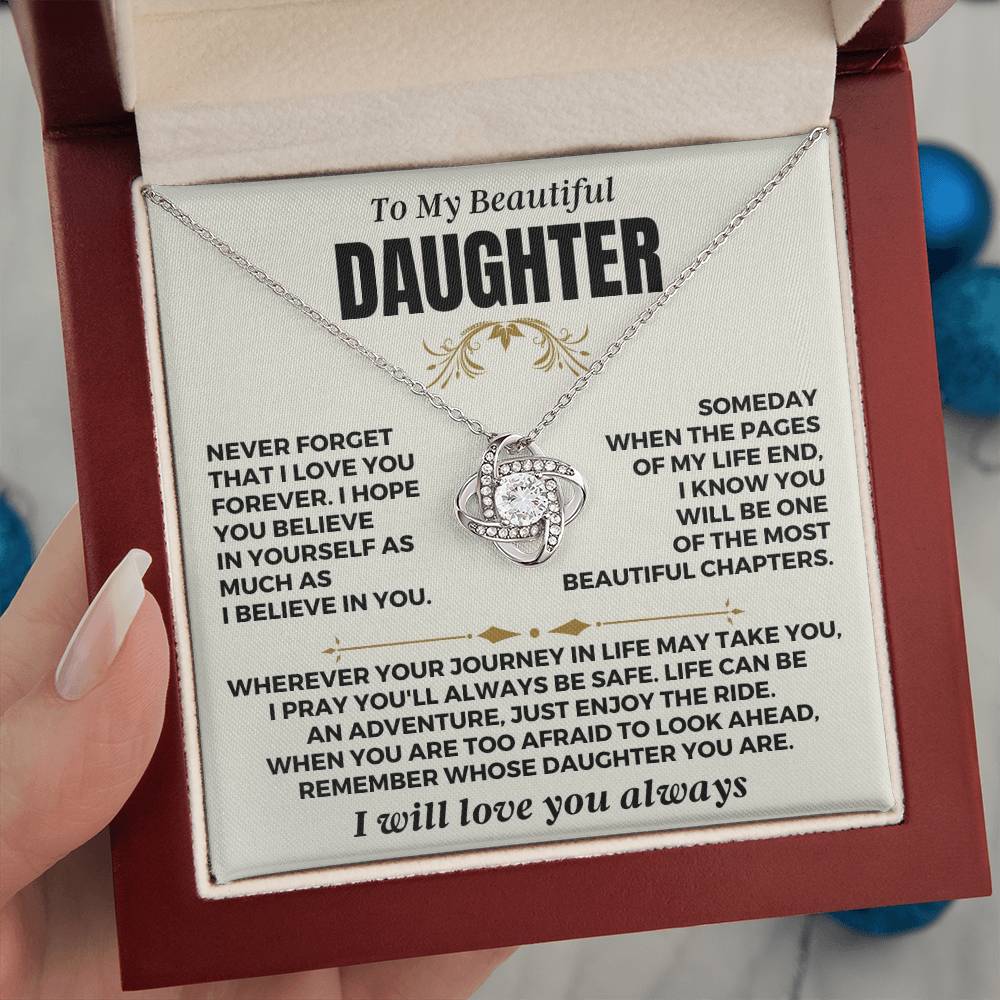 To My Beautiful Daughter "I Will Love You Always" Love Knot Gift Set - SS550