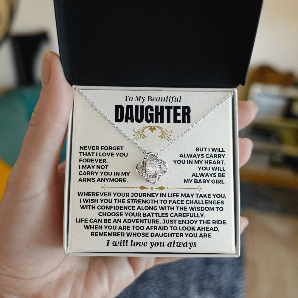 To My Beautiful Daughter "You'll Always Be My Baby Girl" Love Knot Gift Set - SS551