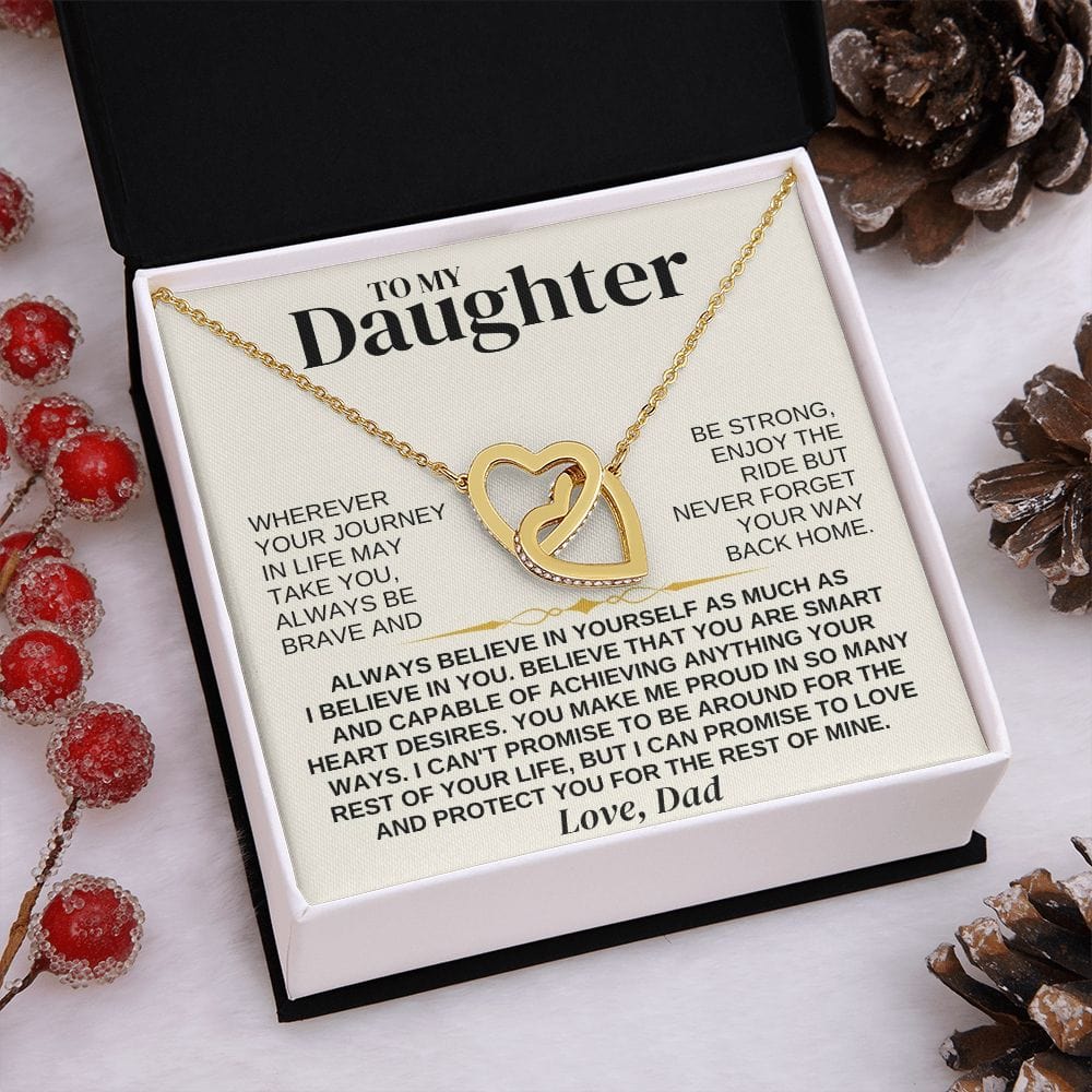 To My Beautiful Daughter - Love Dad - Forever Linked Hearts Gift Set - SS318V2