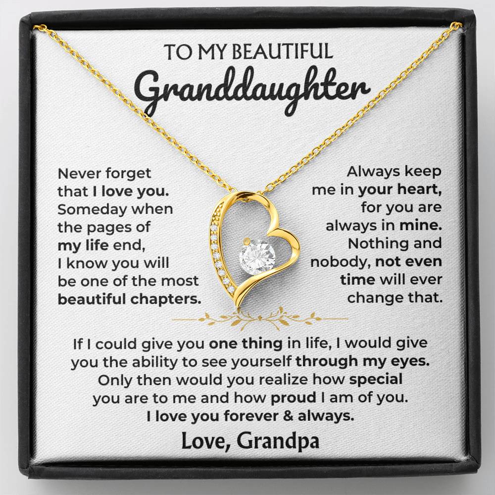 Keepsake message card for a granddaughter