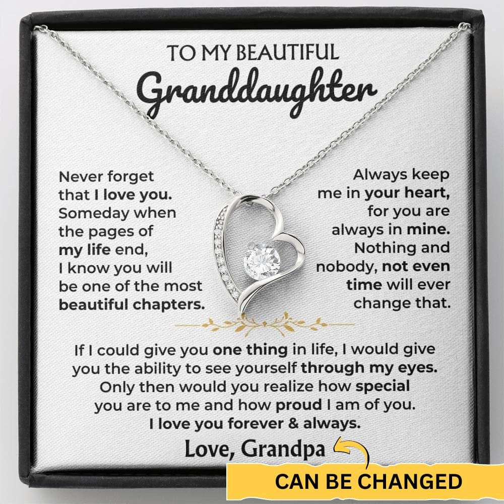 Granddaughter Forever Love necklace with keepsake message card