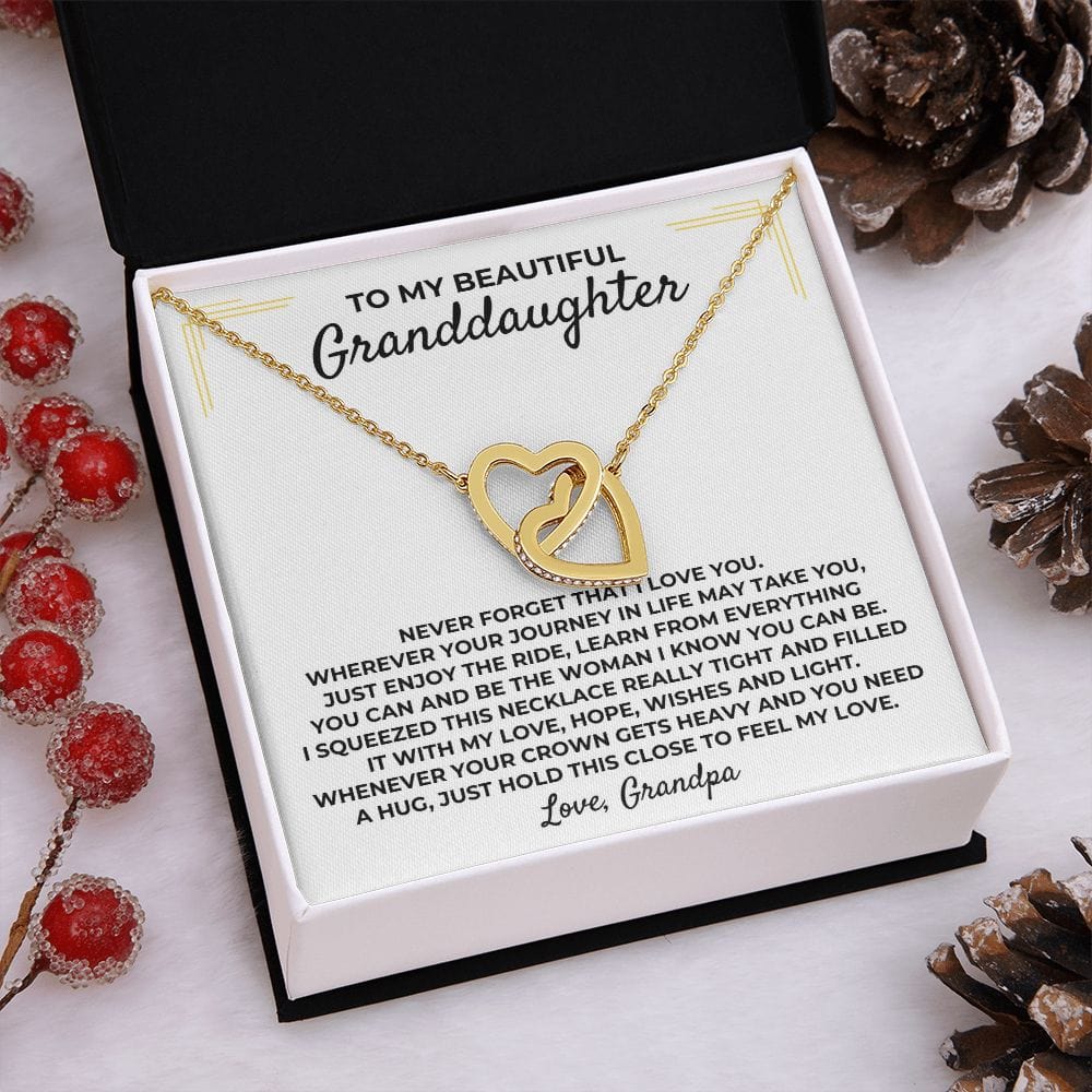 To My Beautiful Granddaughter - Interlocked Gold Hearts Gift Set - SS392