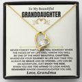 To My Beautiful Granddaughter Necklace - 18k Yellow Gold Forever Love Gift Set - SS477