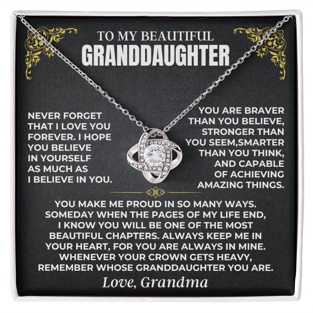 To My Beautiful Granddaughter - Personalized Love Knot Gift Set - SS497