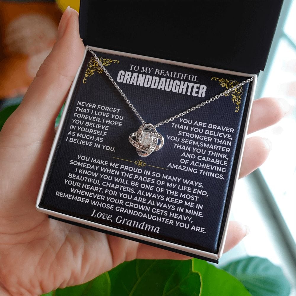 To My Beautiful Granddaughter - Personalized Love Knot Gift Set - SS497