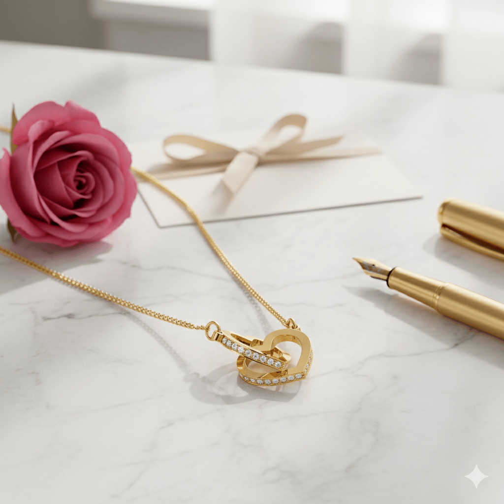 To My Beautiful Niece - Custom Name - Forever Linked Hearts Necklace - Gift Set - SS614
