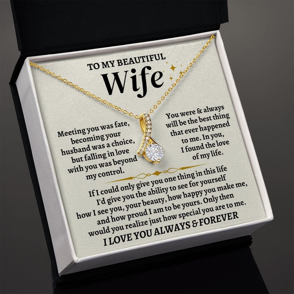 Wife Necklace Gift Set From Husband With Message Card