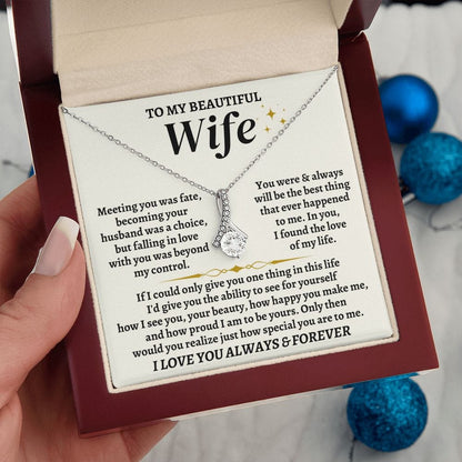 Wife Necklace Gift Set From Husband With Message Card