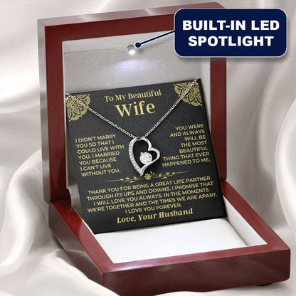 Wife Necklace Gift Set From Husband With Message Card