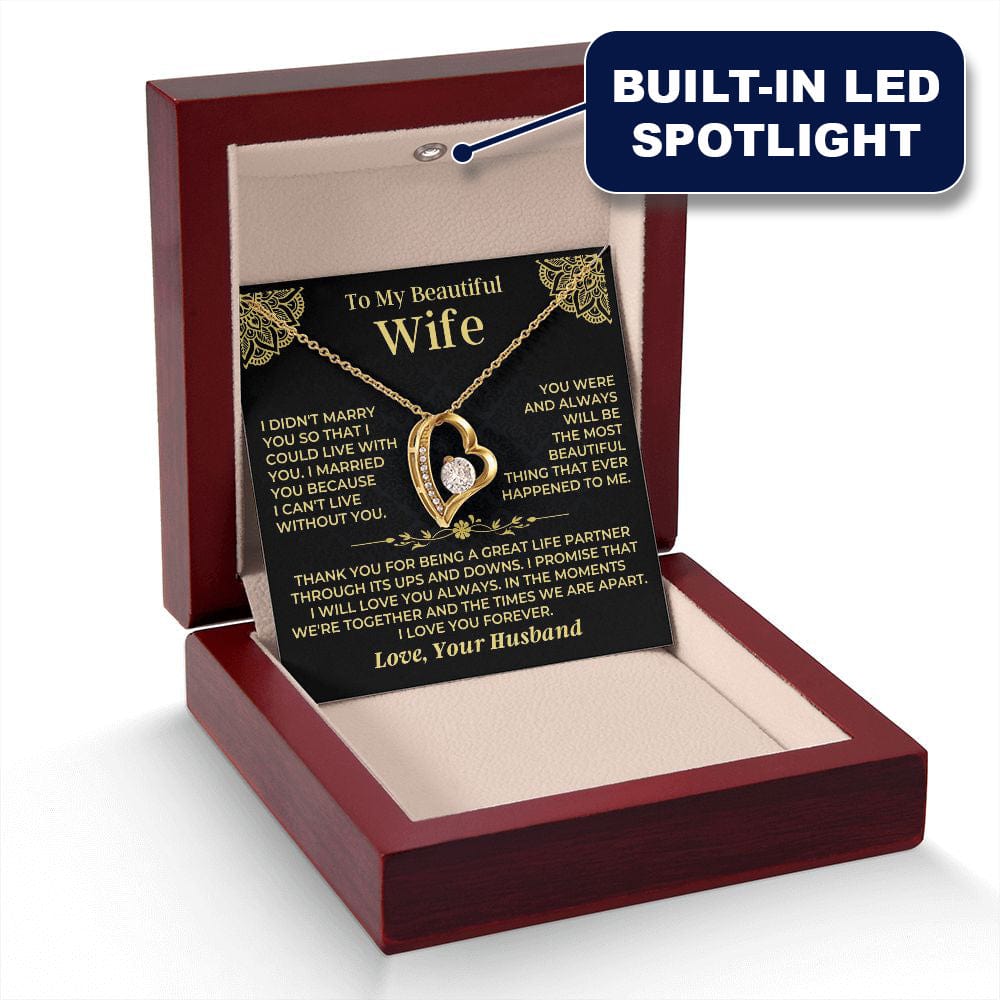 Wife Necklace Gift Set From Husband With Message Card